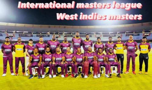 Madhusudhan Gowda with International Masters League 2025 Runners Up West Indian Masters.